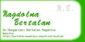 magdolna bertalan business card